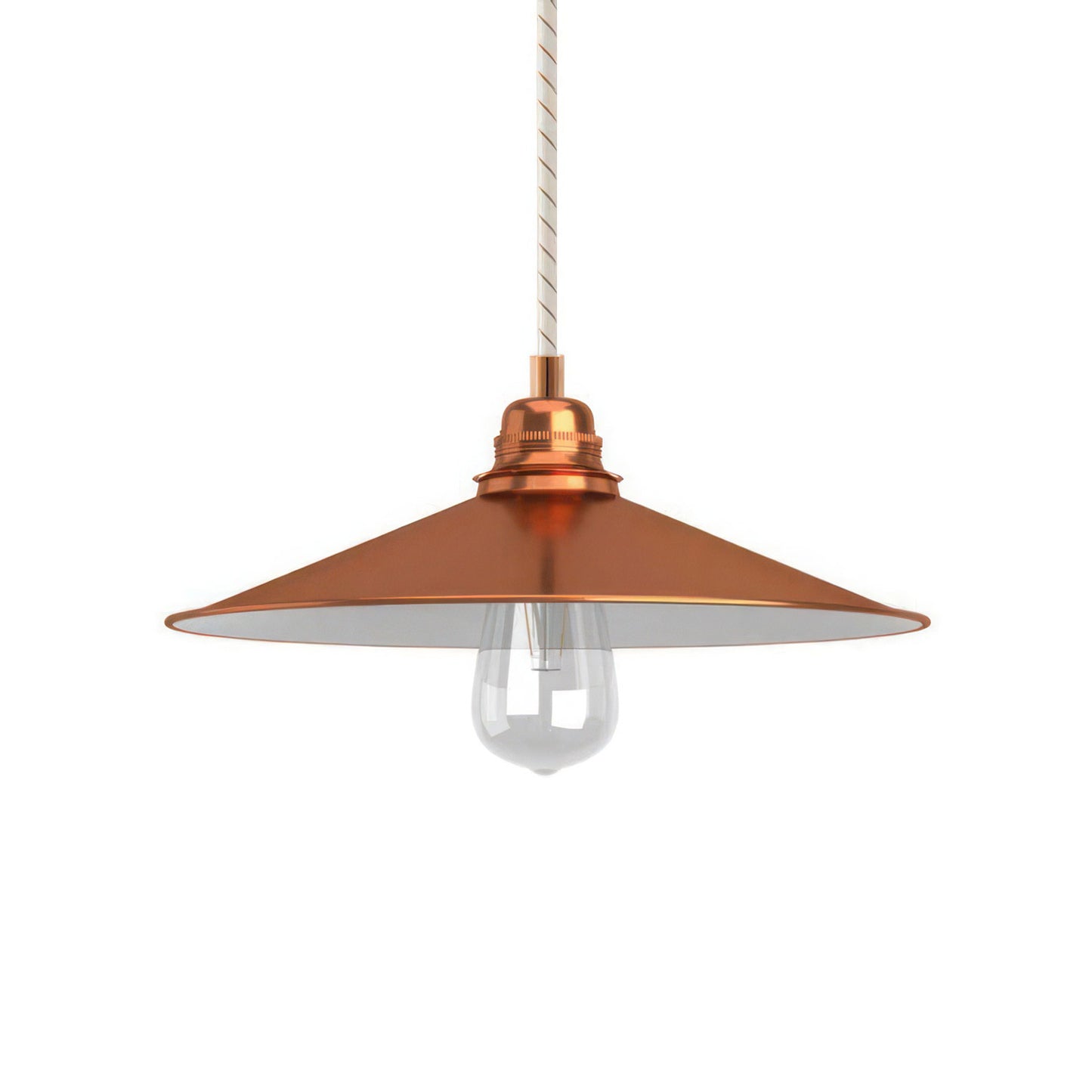 Pendant lamp with textile cable, Swing lampshade and metal details - Made in Italy - Bulb included