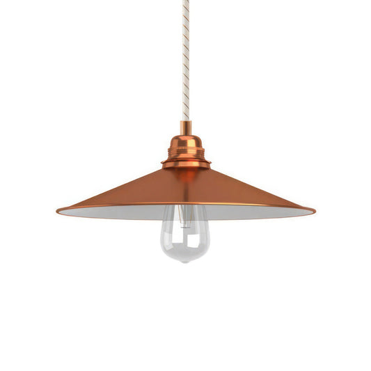 Pendant lamp with textile cable, Swing lampshade and metal details - Made in Italy - Bulb included