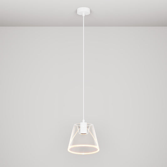 Pendant lamp with transparent cone-shaped Ghost bulb