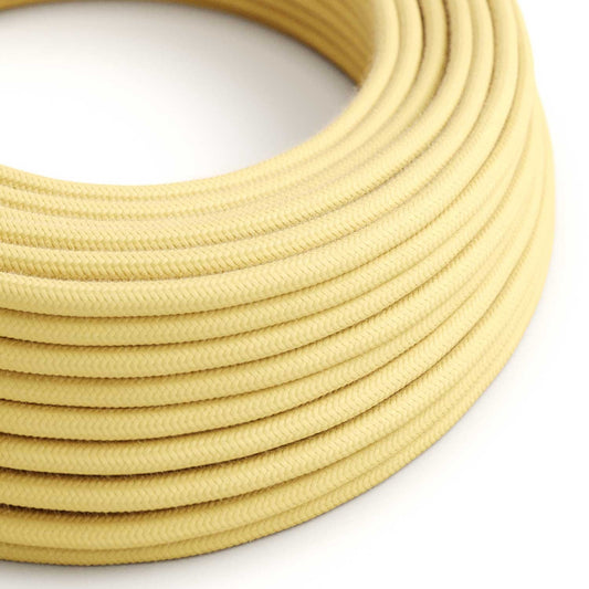 Round Electric Cable RC10 Pale Yellow Cotton - UL listed