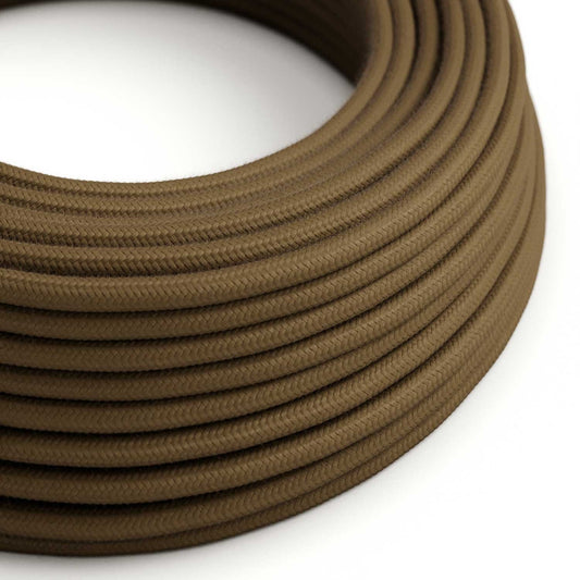 Round Electric Cable RC13 Brown Cotton - UL listed