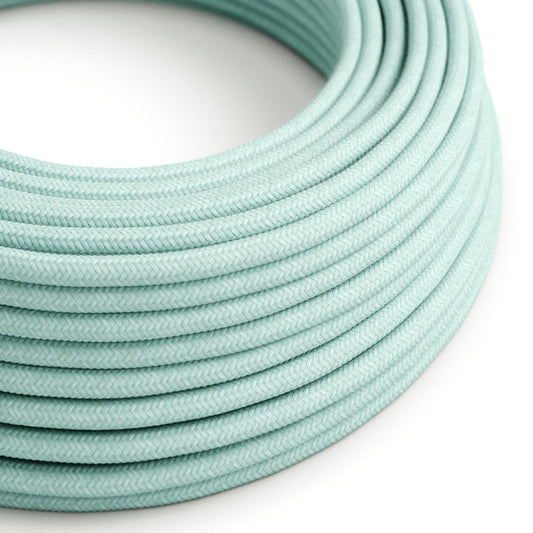 Round Electric Cable RC18 Celadon Green Cotton - UL listed