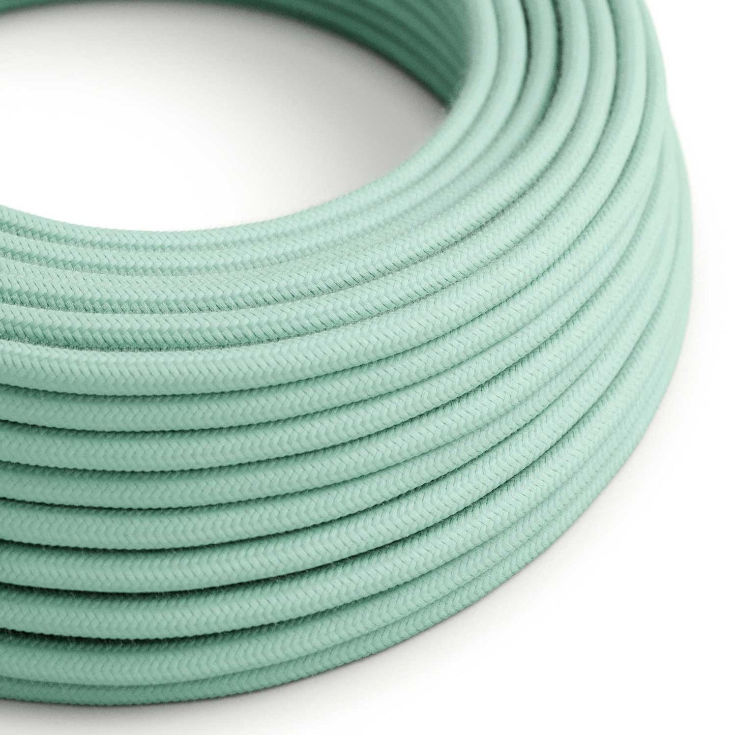 Round Electric Cable RC34 Milk and Mint Cotton - UL listed