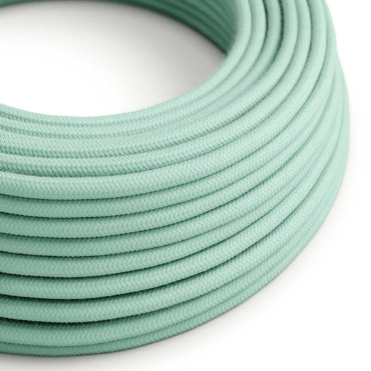 Round Electric Cable RC34 Milk and Mint Cotton - UL listed