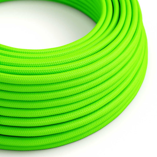 Round Electric Cable RF06 Green Fluo Rayon - UL listed