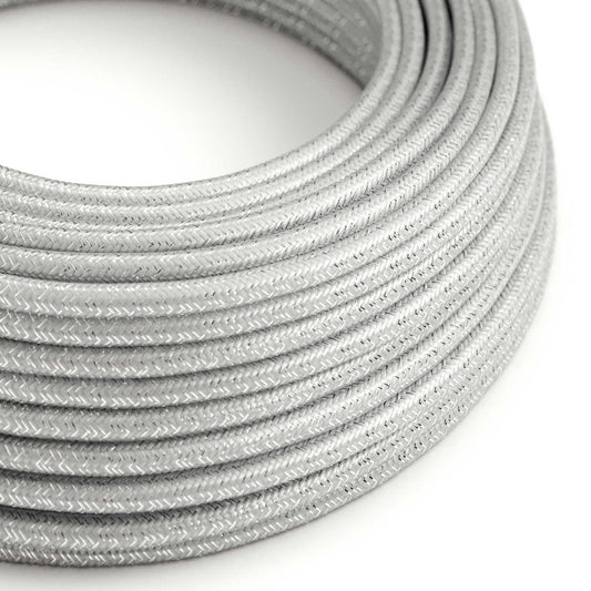 Round Electric Cable RL02 Glittering Silver Rayon - UL listed