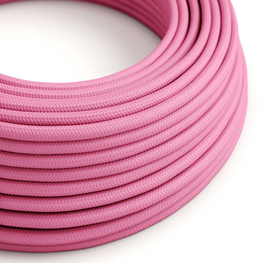 Round Electric Cable RM08 Fuchsia Rayon - UL listed