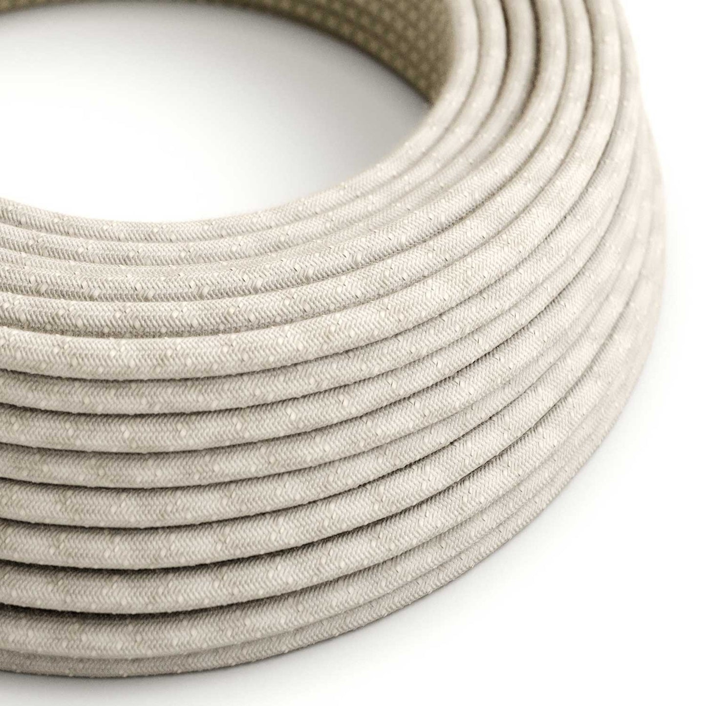 Round Electric Cable RN01 Neutral Natural Linen - UL listed