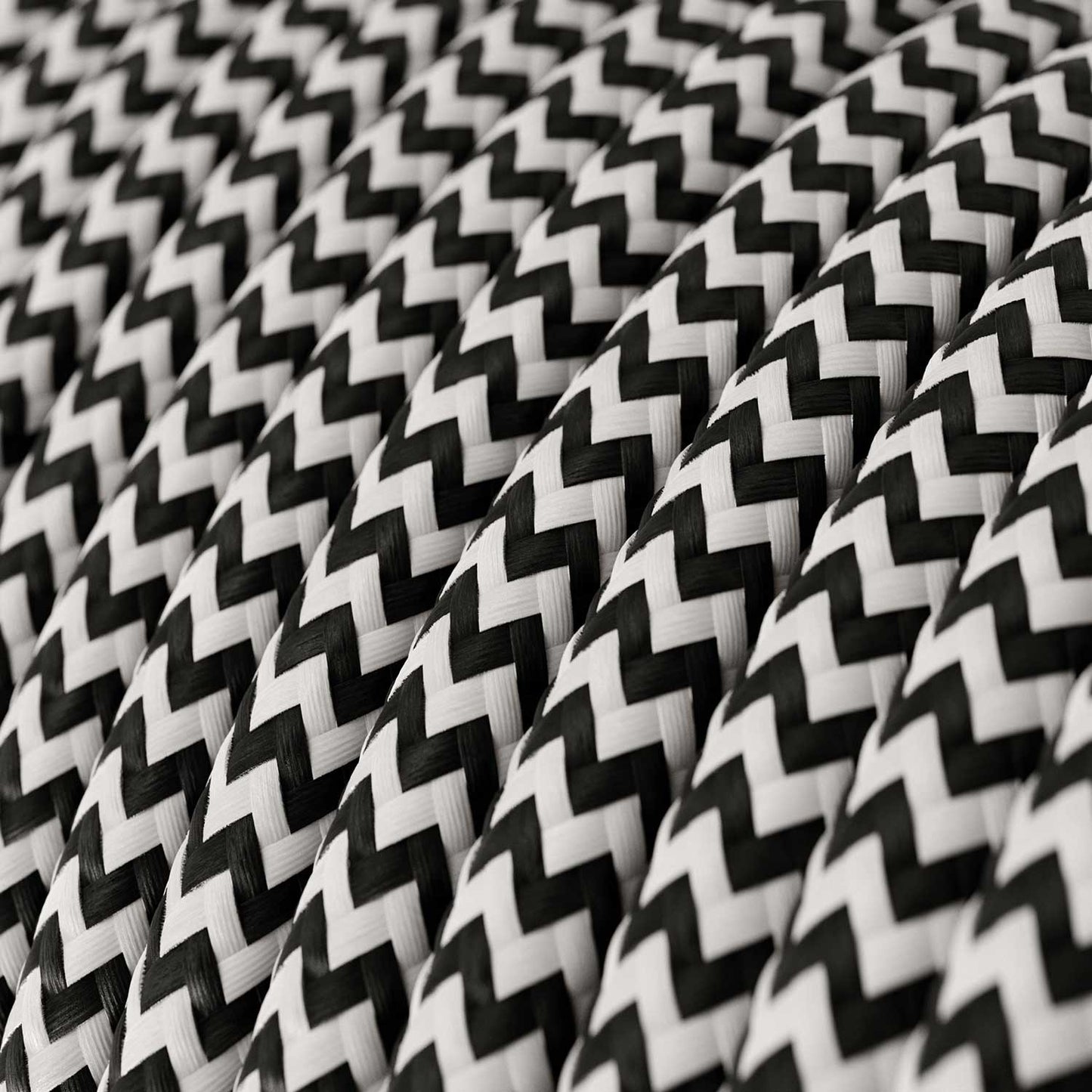 Round Electric Cable RZ04 ZigZag Black Rayon - UL listed