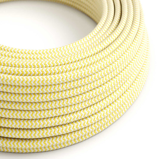 Round Electric Cable RZ10 ZigZag Yellow Rayon - UL listed