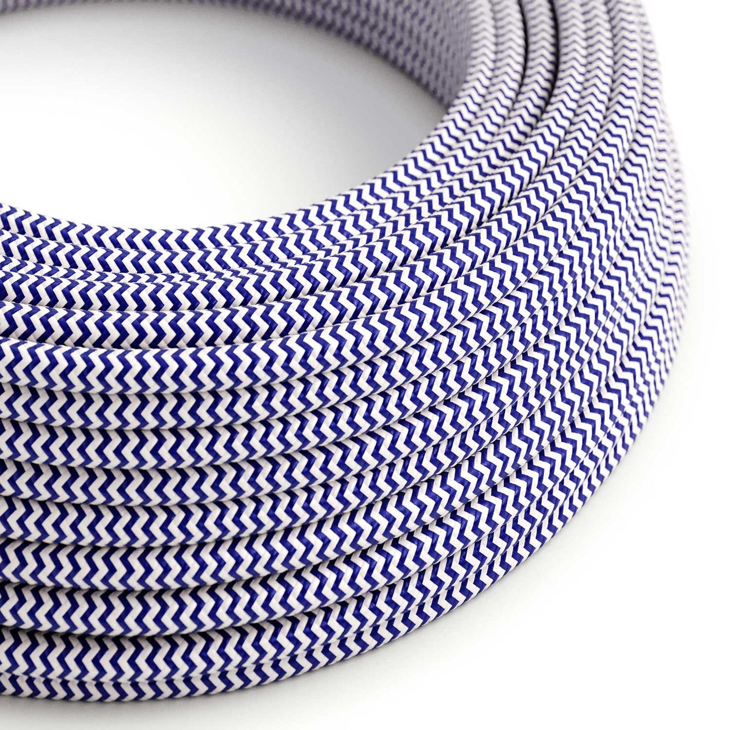 Round Electric Cable RZ12 ZigZag Blue Rayon - UL listed