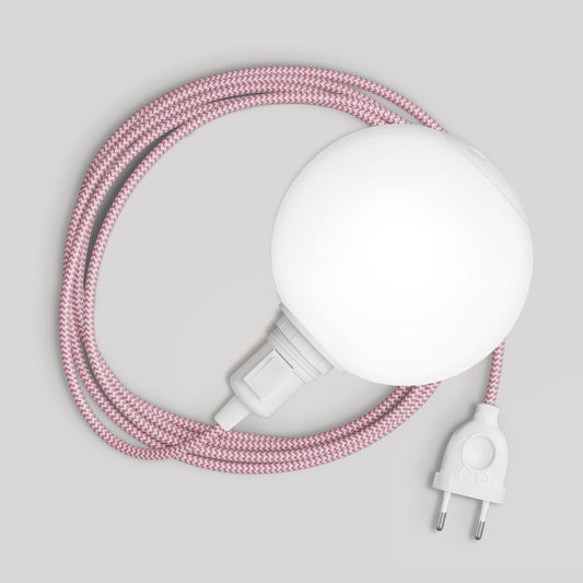 Snake portable lamp with switch on lamp holder, plug and unbreakable shade Unbreak-a-Ball