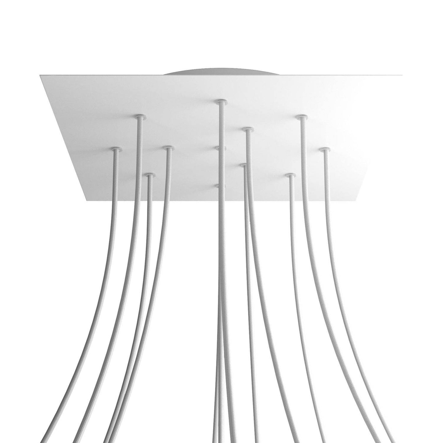 Square XXL Rose-One 12-hole and 4 side holes ceiling rose Kit, 400 mm