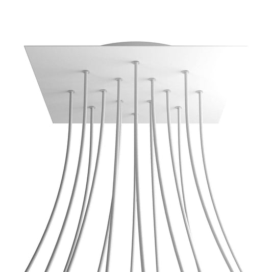 Square XXL Rose-One 14-hole and 4 side holes ceiling rose Kit, 400 mm