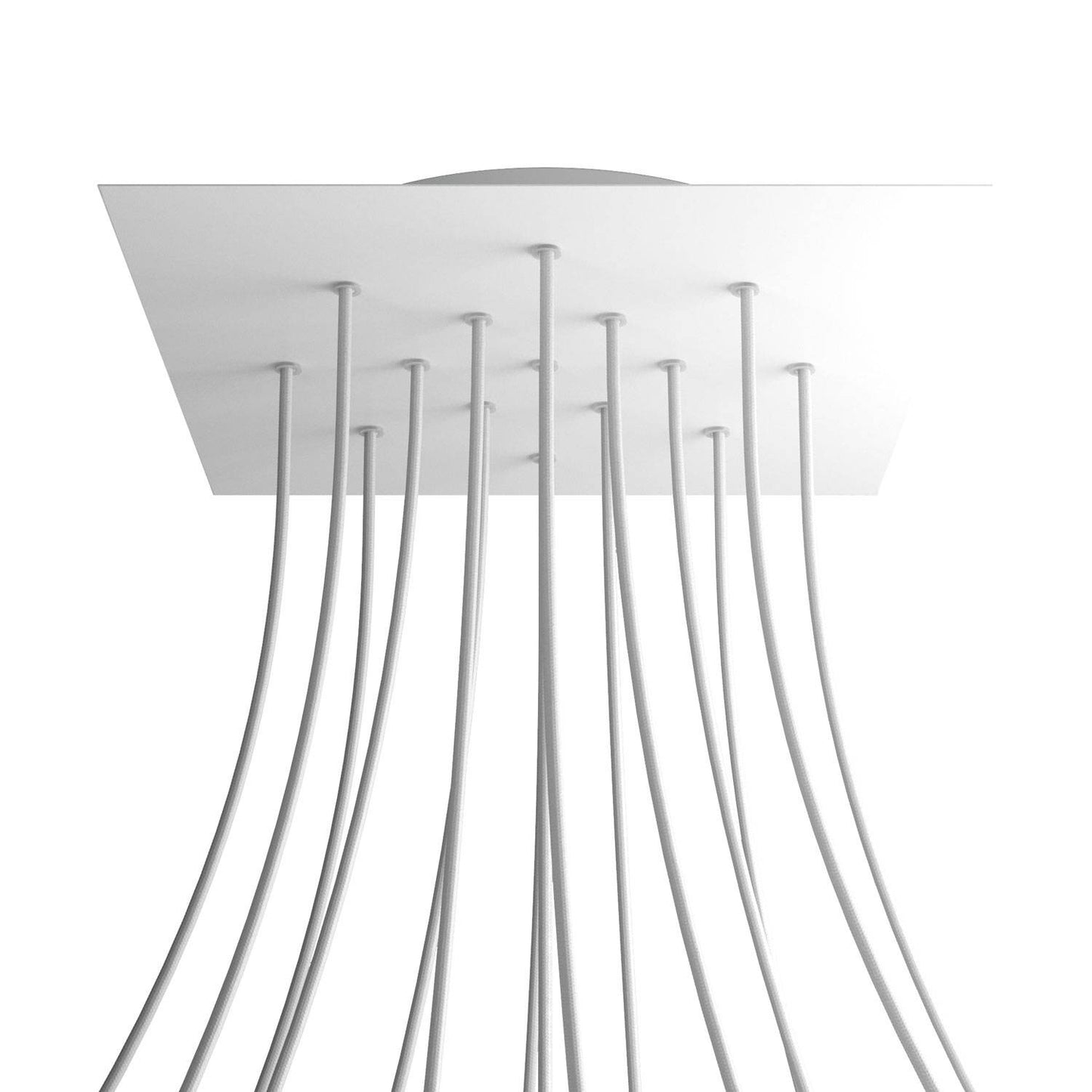 Square XXL Rose-One 15-hole and 4 side holes ceiling rose Kit, 400 mm