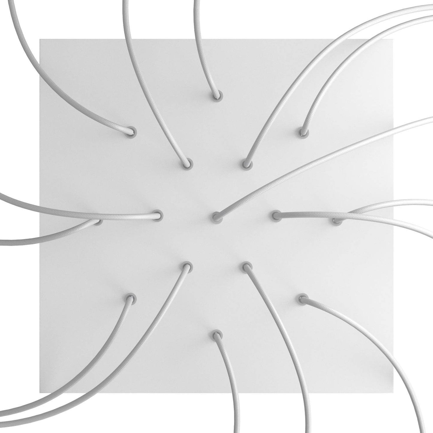 Square XXL Rose-One 15-hole and 4 side holes ceiling rose Kit, 400 mm