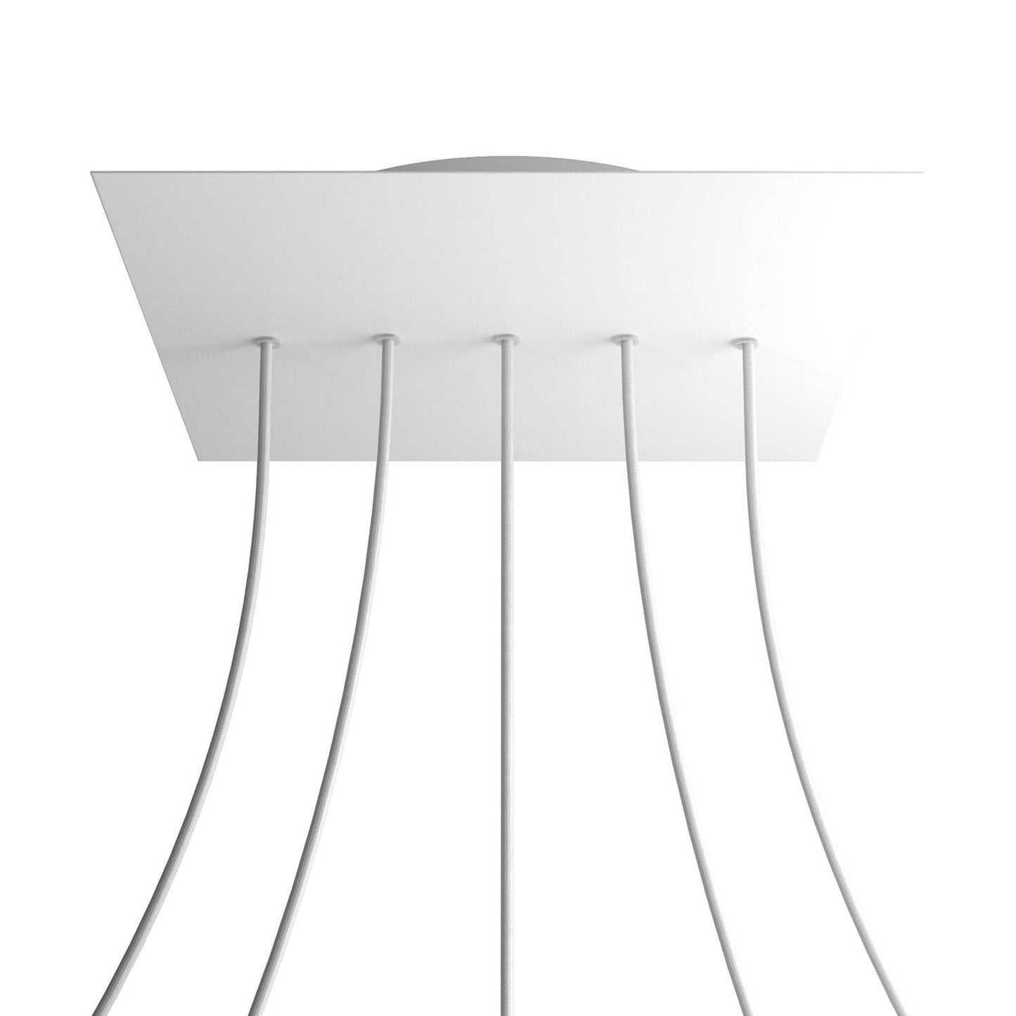 Square XXL Rose-One 5 in-line holes and 4 side holes ceiling rose Kit, 400 mm