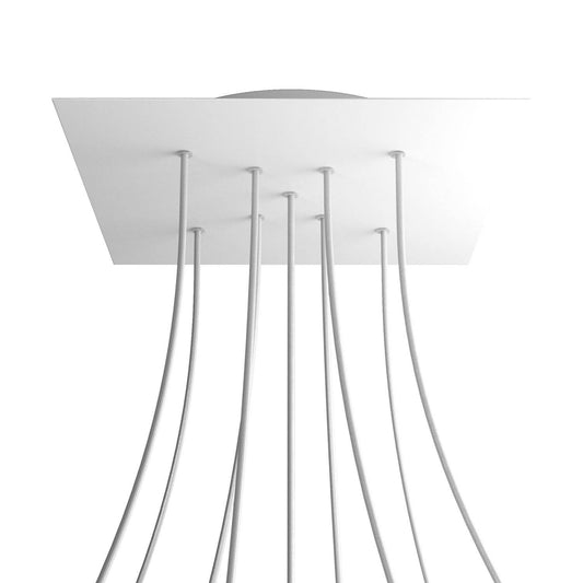 Square XXL Rose-One 9 X-shaped holes and 4 side holes ceiling rose Kit, 400 mm