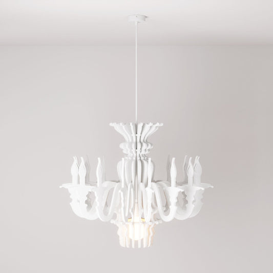 Suspension lamp with classic SHHANDELIER shade made of sound-absorbing material