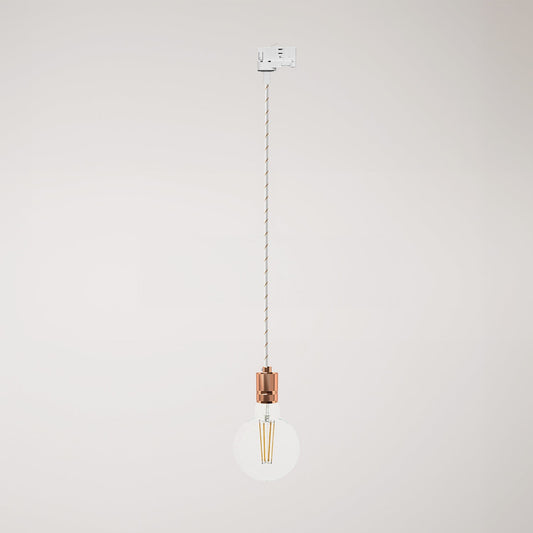 Suspension lamp with knurled aluminium lamp holder for tracks