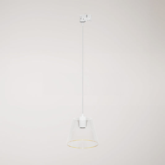 Suspension lamp with transparent cone Ghost bulb for tracks