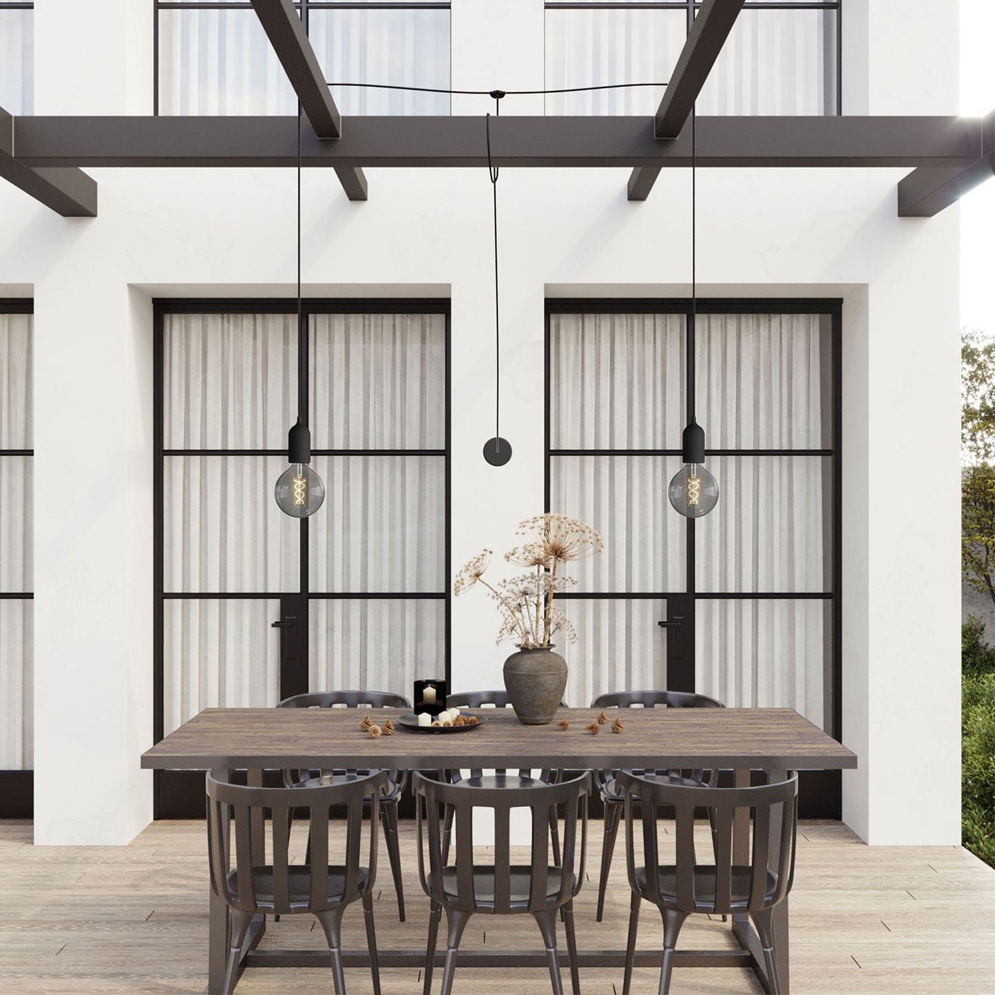 T-Snake Modulair Outdoor lamp IP65 with 2 lights with rose