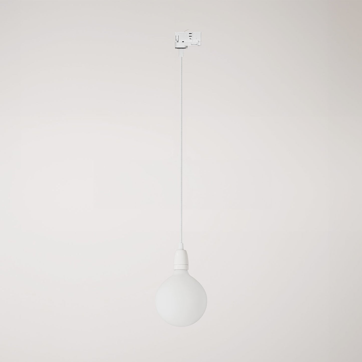 Track pendant lamp with coloured porcelain finish