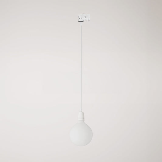 Track pendant lamp with coloured porcelain finish