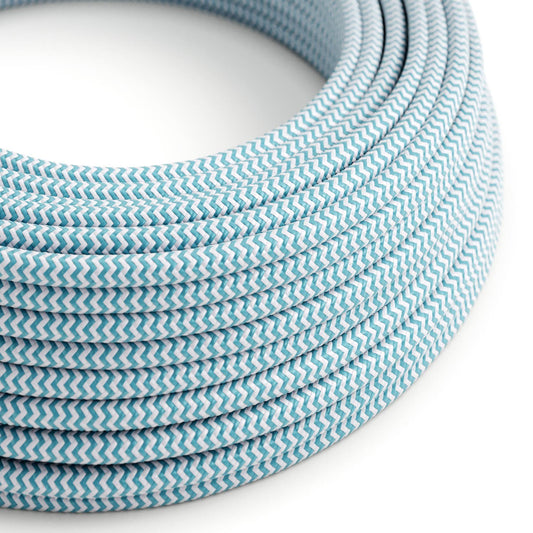 UV resistant electric cable with zig-zag Turquoise SZ11 fabric lining for outdoor use - Compatible with Modulair Outdoor IP65