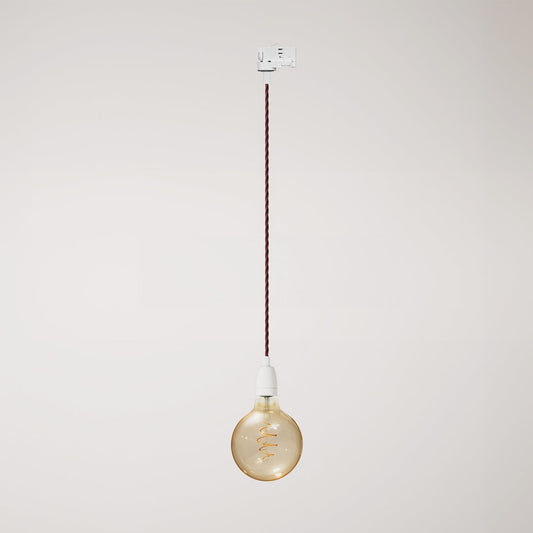 Vintage track pendant lamp with porcelain finish