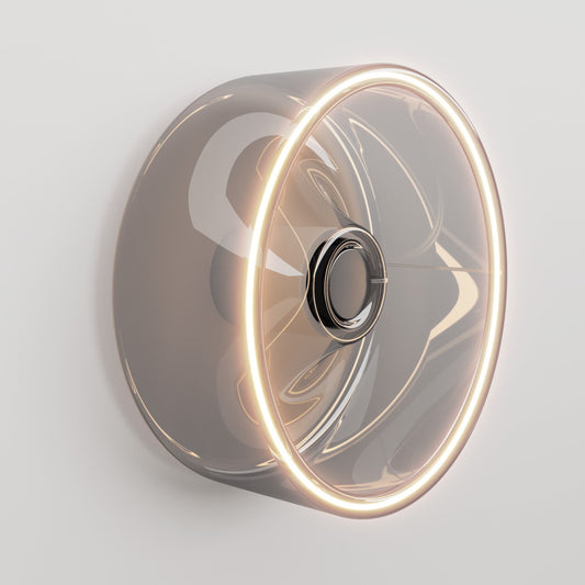 Wall lamp with smoky Ghost bulb