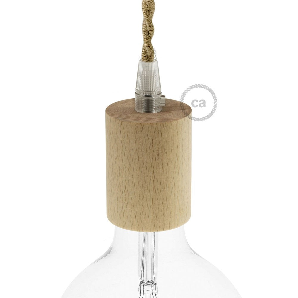 Wooden light bulb socket kit - For Pendant Light Cables - E26